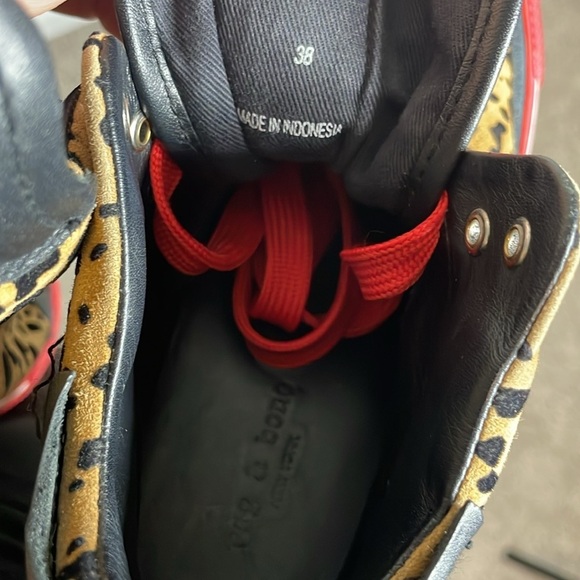 Rag & Bone | Women’s Army High Top Leopard Print Red Detail Sneakers Size 8 - Picture 8 of 9